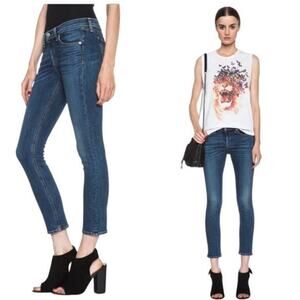 Rag & Bone Rae Slim Stretch Cropped Blue Jean Capri 24